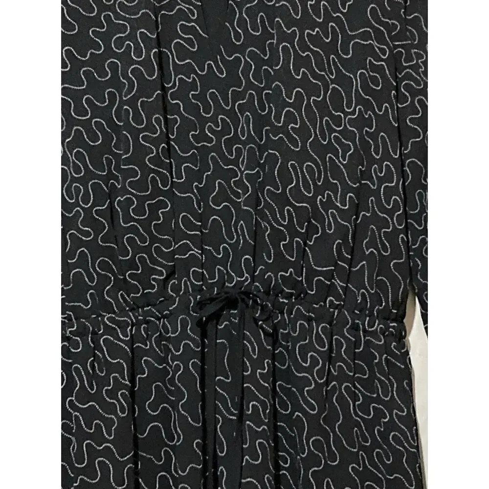 CLUB MONACO Quanni Dress Size L Mini Black White Geometrical Pattern - Picture 5 of 9